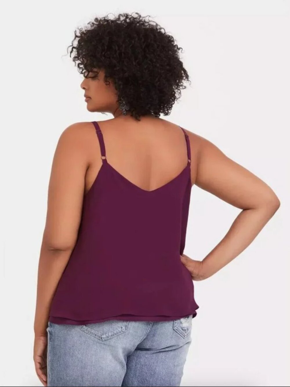 Torrid Sophie Swing Cami Burgundy Chiffon Tank Top Size 5 5X - Picture 2 of 8